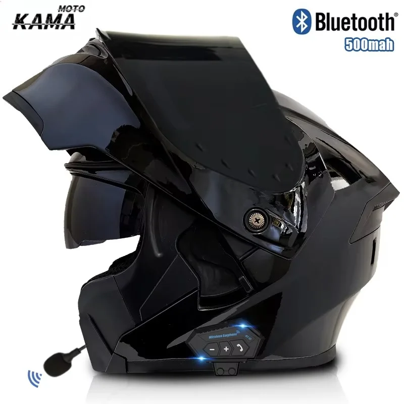 Flip Up Motorcycle Helmets Full Face Motorcycle Helmet Dual Visor Lens Racing Casco Casque Moto Bluetooth Helmet