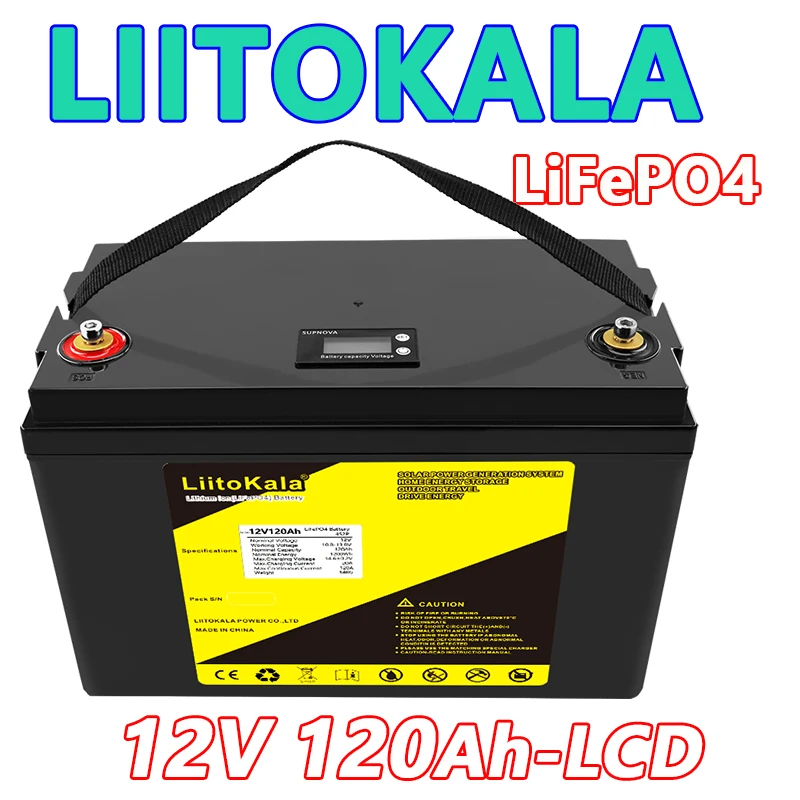 LiitoKala 12 в 300 Ач 200 ач LiFePO4 батарея 100 Ач 120 Ач 150 Ач Campers Waterproof Golf Cart Battery Off-Road Off-grid Solar energy
