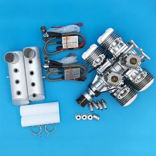 DLE120 T4 RC Airplane Gasoline Engine Power Four-Cylinder Two-Stroke Side Exhaust Natural Wind-Cooled 120CC Displacement