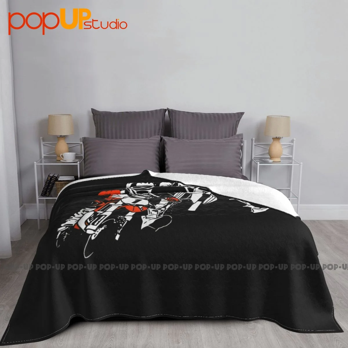 Father Son Motocross Dirt Bike Kids Blanket Plush Textile Plus Velvet Faux Fur Throw For Sofa Bedroom