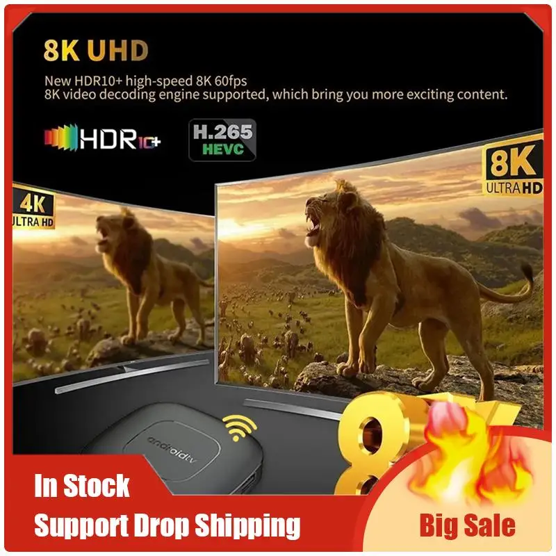 Mejores OFERTAS Android 13 Smart TV Box Allwinner H313 Dual 2,4G + 5G Bluetooth 5,0 8K UHD Stream Media Player con Control remoto 2G + 16