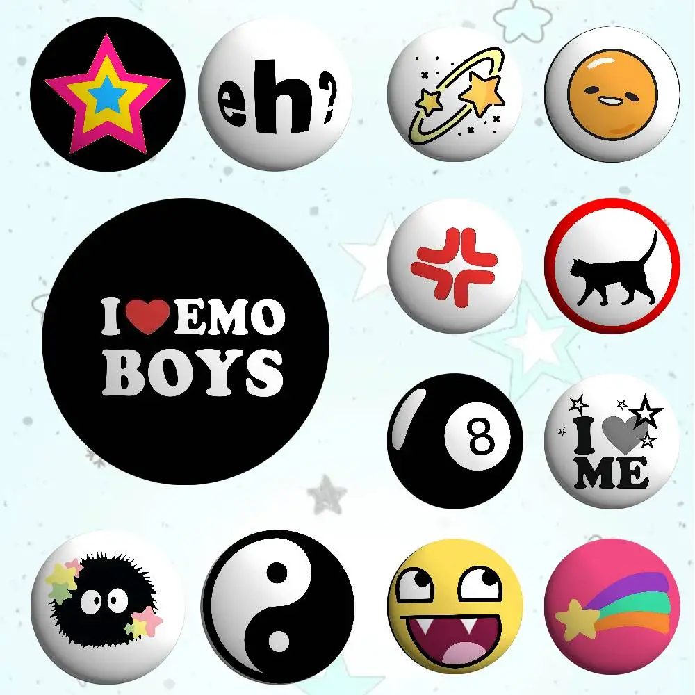 Ich liebe Emo Jungen Abzeichen Weißblech Soft Button Pin Brosche Metall Abzeichen individuelle Schmuck Accessoires Hut Tasche Revers