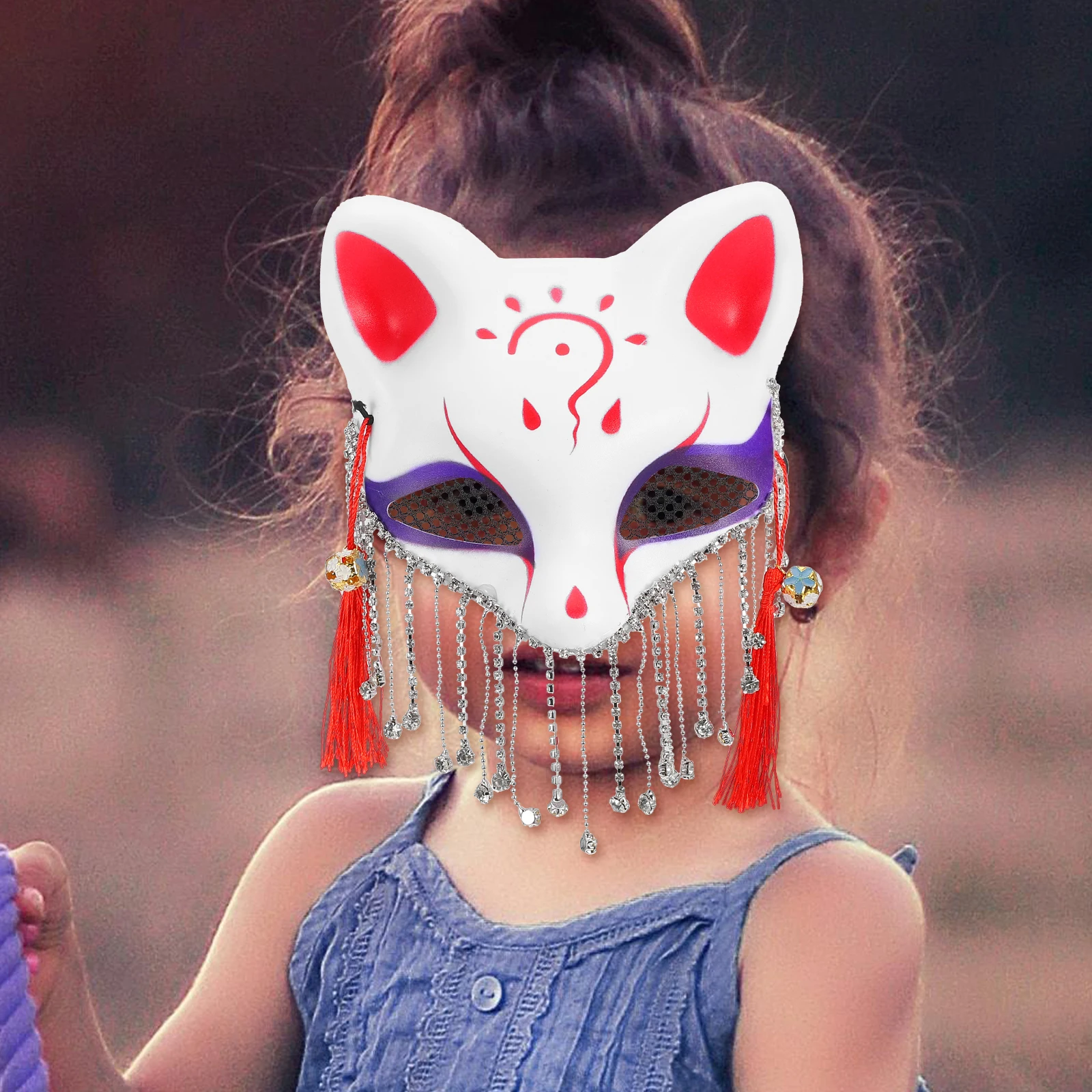 

Artificial Little Fox Mask Bridegroom Furry Abs for Woman Cosplay Masquerade Accessories