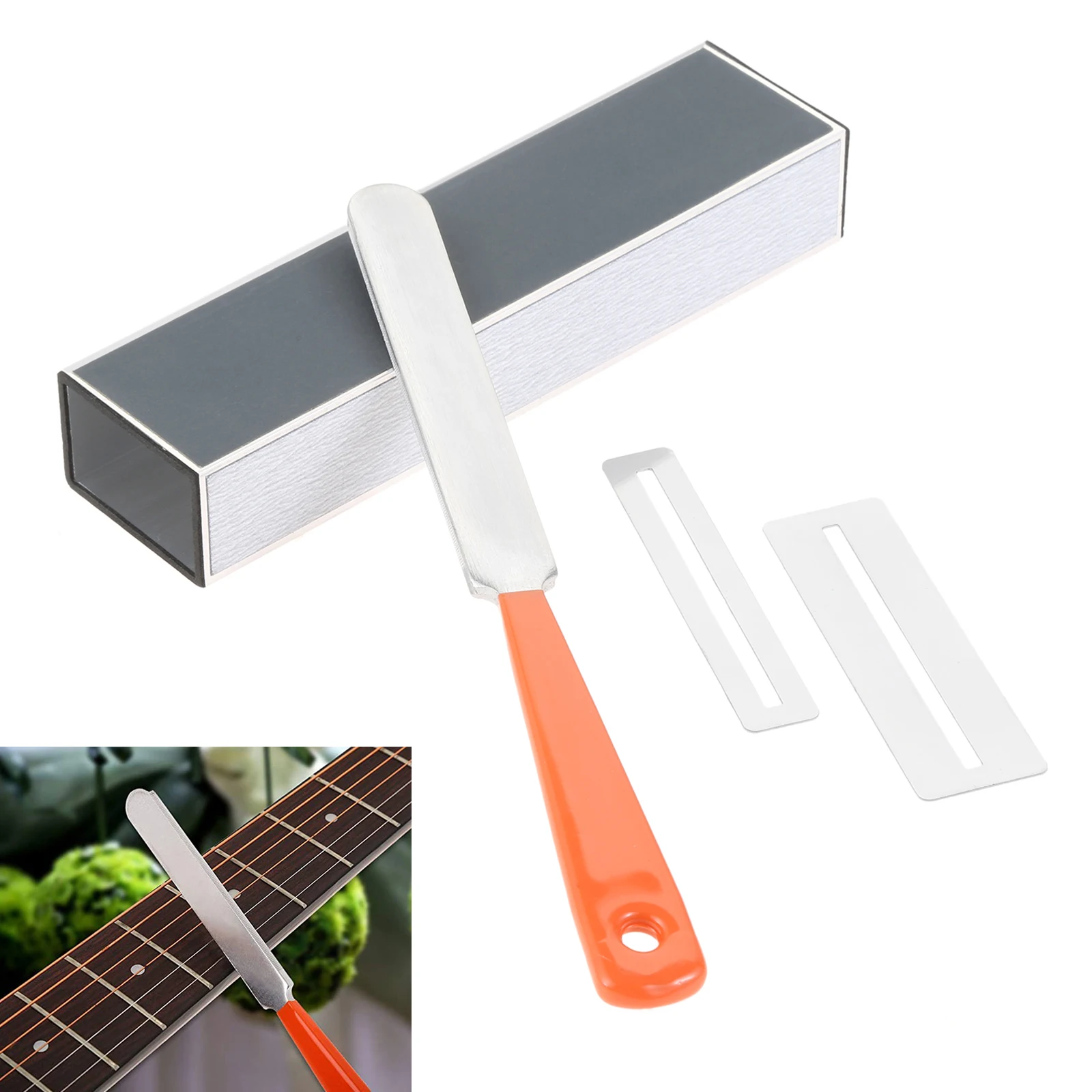 

4 Pcs Guitar Fingerboard Luthier Tool 1 Fret Crowning Luthier File 1 Fret Sanding Leveler Beam Leveling Bar 2 Fingerboard Guards