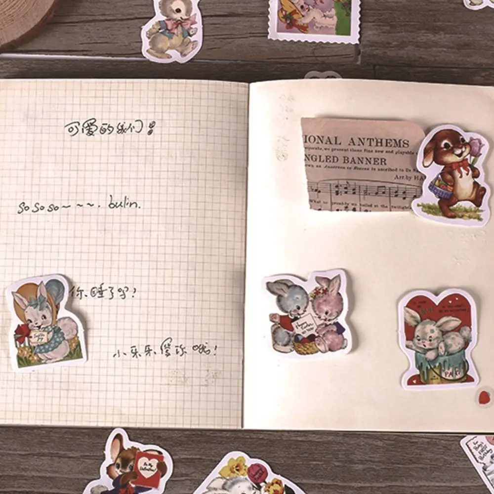 Notebook Cellphone Diary Stickers Albums Bunny Sealing Stickers Cartoon Labels Stationery Stickers Rabbit Decorative Stickers