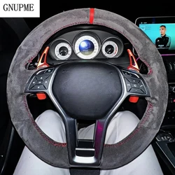 Custom Anti-Slip Suede Leather Car Steering Wheel Cover For Mercedes Benz A45 AMG W176 C63 W204 CLA C117 CLS S-Model 2011-2016
