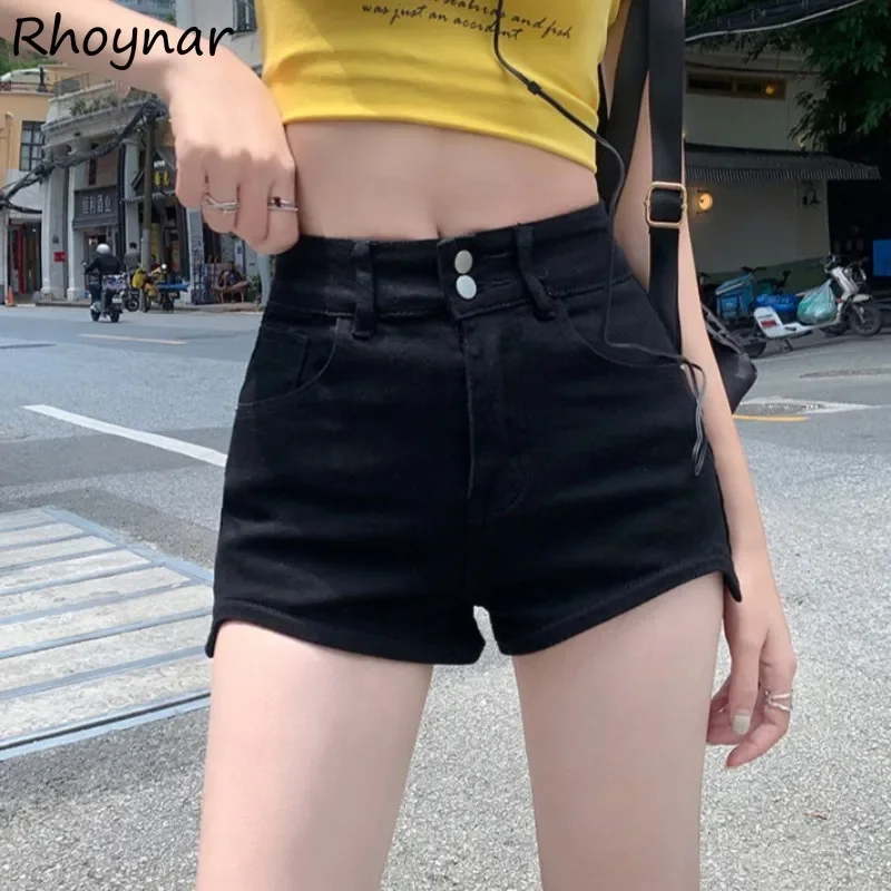 

Black Shorts Women Summer Hot Girls Leisure All-match Daily Denim High Waist Irregular Fashion Korean Style Streetwear College