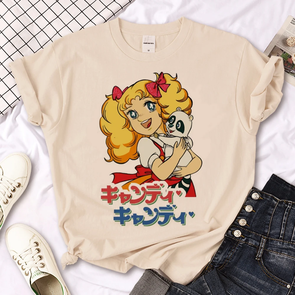 Cukierki cukierki tshirt kobiety anime manga graficzna koszulka damska y2k ubrania