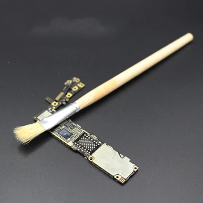 Pig Hair Round Brush Paste Soldering Flux onto Circuit Board BGA Ceaning Brush for Cleaning Electronics BGA Phone Components 5x