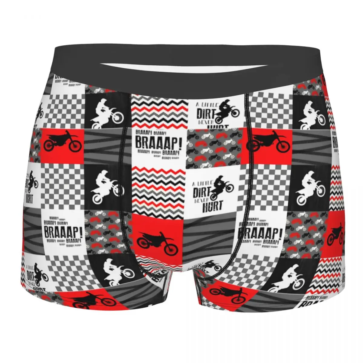 Men Dirt Bike Motocross Motorcycle Boxer Briefs Shorts Panties Breathable Underwear Cross-Rally Homme Funny S-XXL Underpants