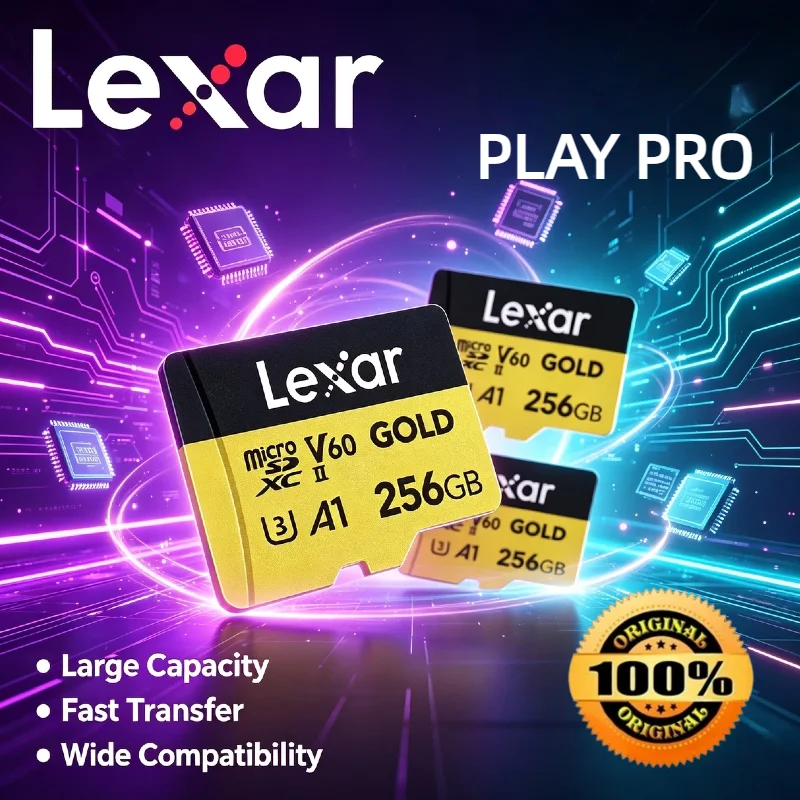 Drone Switch Lexar GOLD Micro SD Card 1800X UHS II V60 A2 128GB 4K Video High Speed TF Memory For DJI Nintendo Pro Max