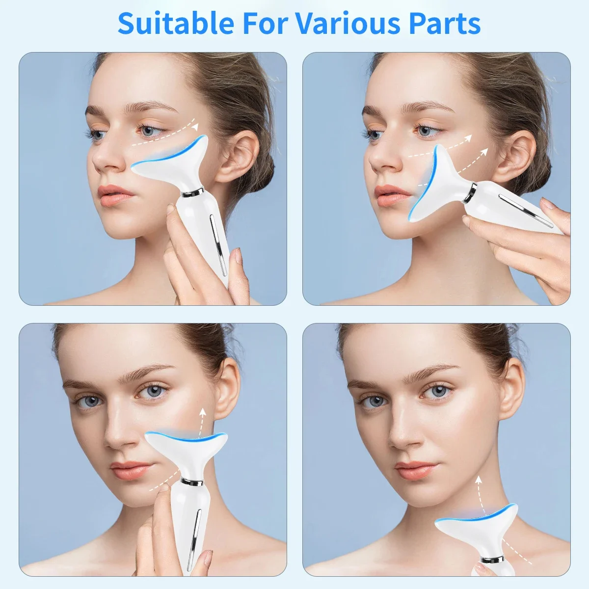 Hot Cool Neck Face Massager EMS LED Photon Therapy Facial Lifting Machine Anti Wrinkle Remove Double Chin Beauty Device Skincare