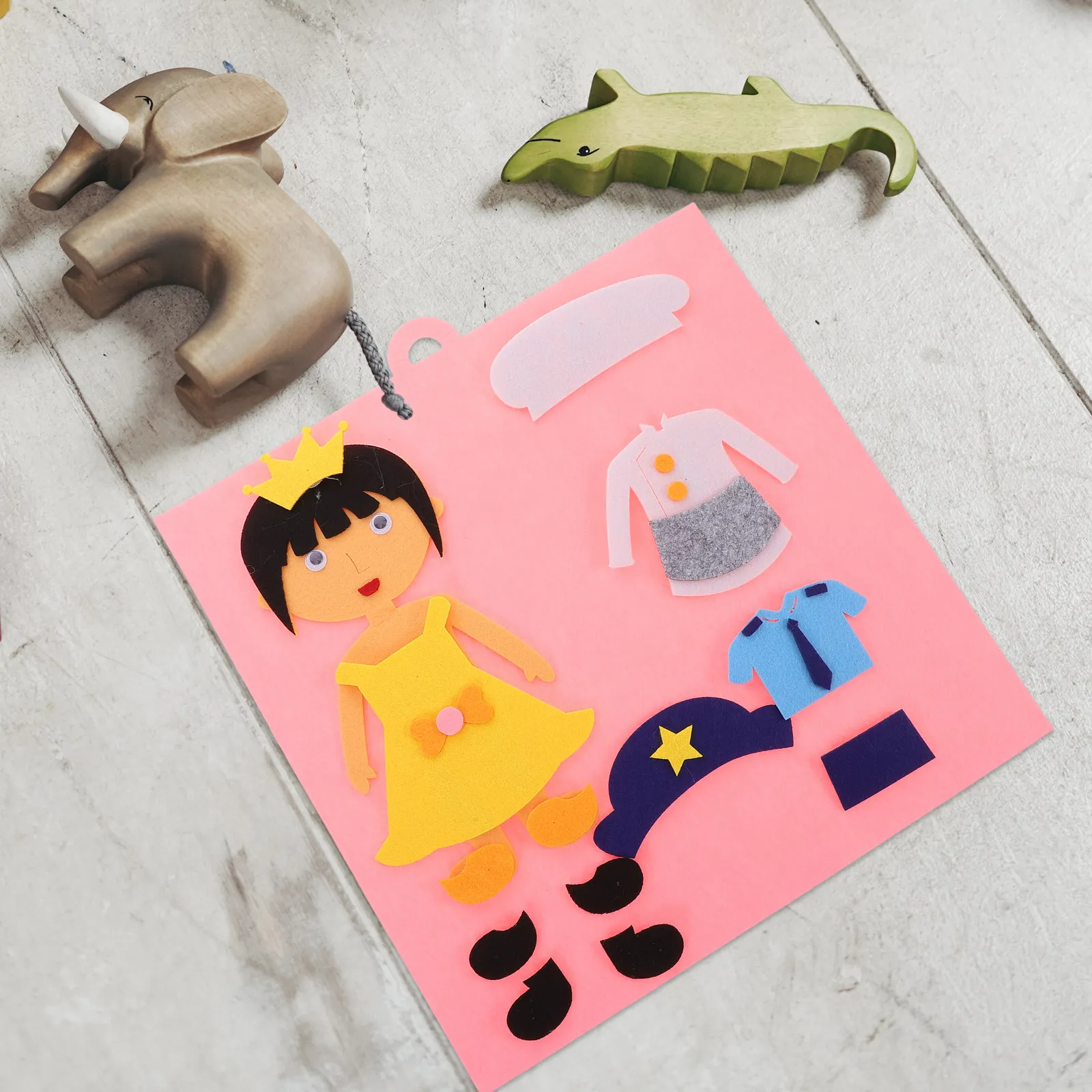 

2Pcs DIY Hands-on Activity Set Costume Changing Puzzle Girls Pretend Play Educational Tool Fine Motor Skills Preschool Games