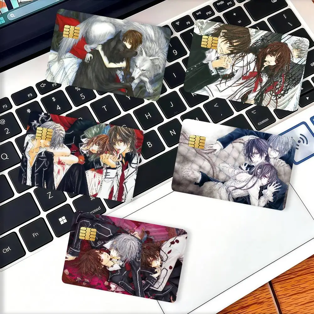 Anime V-Vampire K-Knight Credit Card Decorative Card Stickers Suitable For Bank Cards Metro Transit Anti-scratch Gift 4PCS