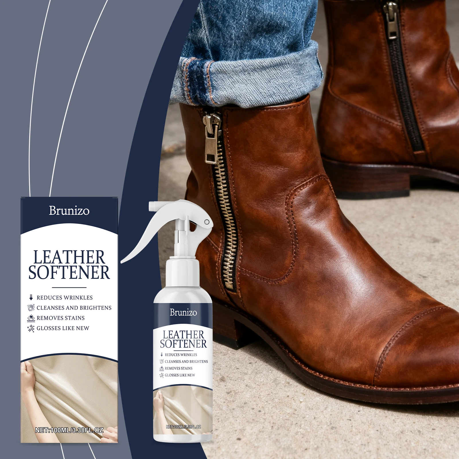 

Leather Care Agent - Cleanses Dirt Removes Stains Brightens Surface Forms Protective Layer Extends Leather Life & Home Care Use