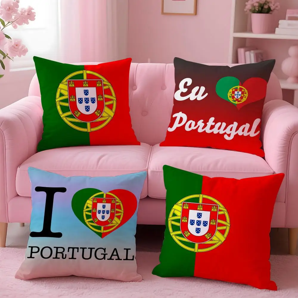 Portugal POR flag Cushion Cover Eco-Friendly Odorless Healthy Pillowcase Soft & Comfortable Kid-Safe No Filling