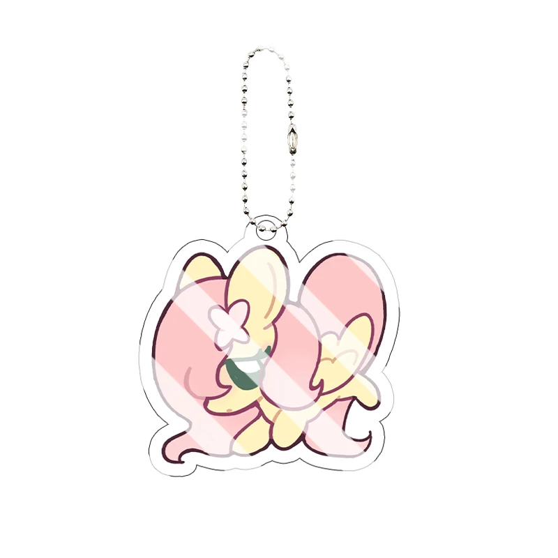 Fluttershy Acryl-Schlüsselanhänger Niedlicher Anime-Cartoon-Charakter Anhänger für Rucksack Schlüsselring Taschendekoration Geschenk – Detail 11