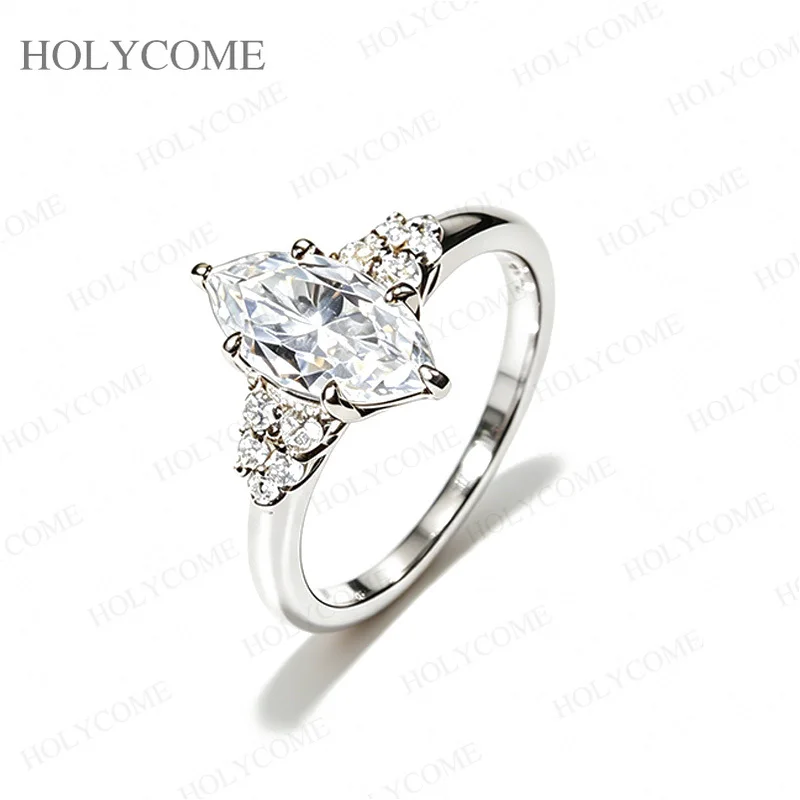 S925 Sterling Silber 1,5CT Marquise-Schliff Moissanit-Ring Paar-Ehering Unisex Verlobungs-Versprechen-Schmuck für Männer Frauen – Detail 2