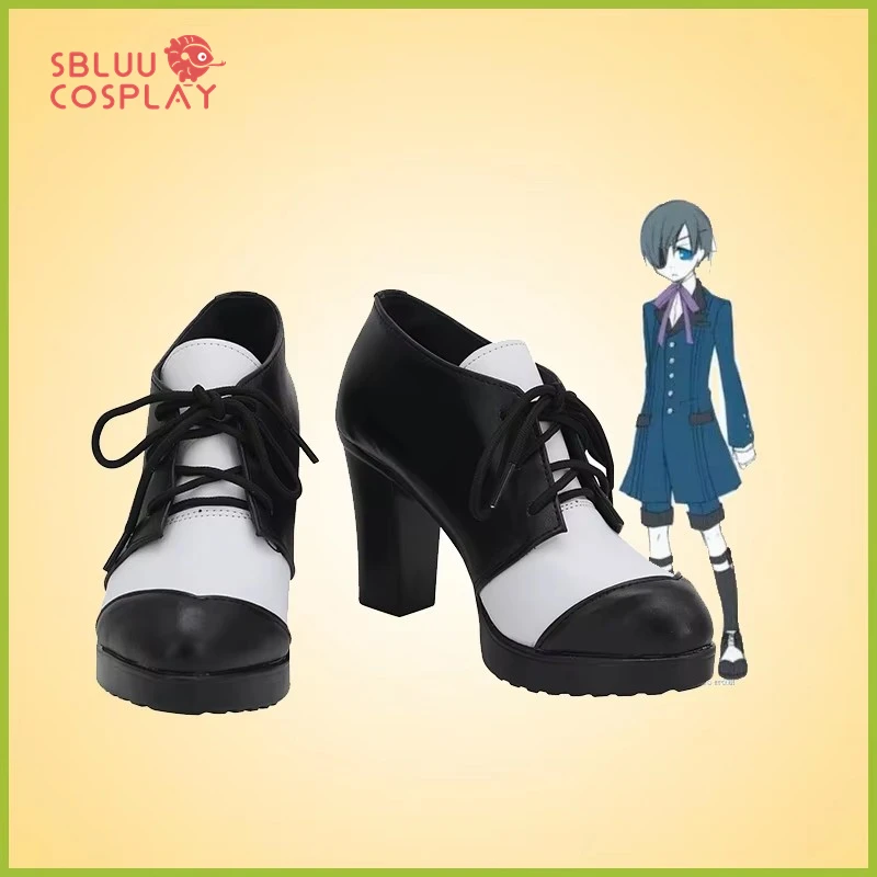 SBluuCosplay Buch des Zirkus Ciel Phantomhive Cosplay Schuhe Maßgeschneiderte Stiefel