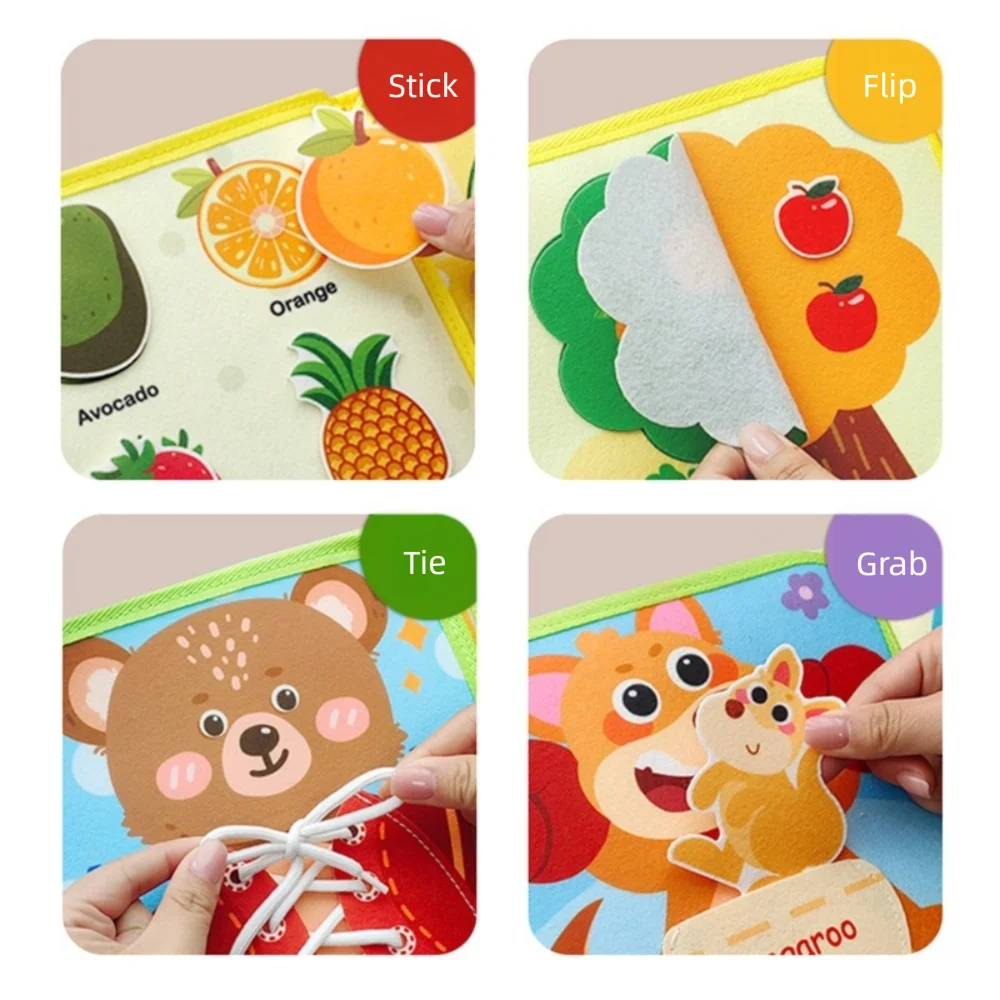 High Quality Cognitive Educational Felt Busy Books Unbreakable DIY Quiet Book Enlightenment Stories Toy Books Children's