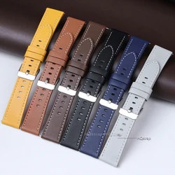 Cowhide Watch Strap for Galaxy Wrist Band Genuine Leather Watchbands Black Blue Gray Brown Women Men 20mm 22mm Bracelet Belt