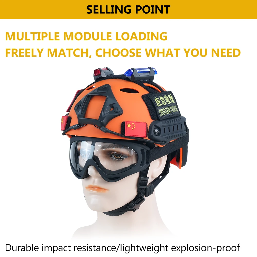 BOOIU Тактический пижамный шлем Спасательный шлем с регулируемой ручкой Многофункциональный безопасный тренировочный аварийный легкий комплект шлемов FAST