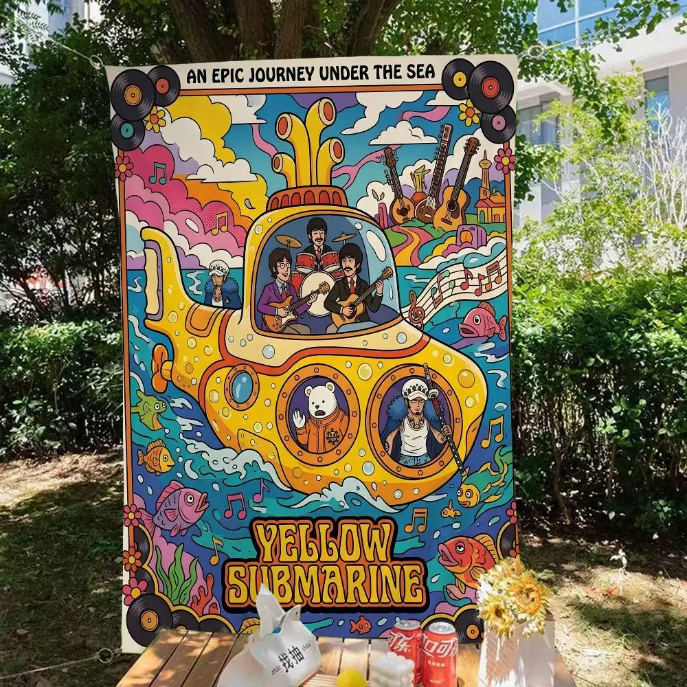 Cartoon Y-Yellow Submarine T-The B-Beatles Advanced Printing Commercial Advertising Flag Company Party Banner
