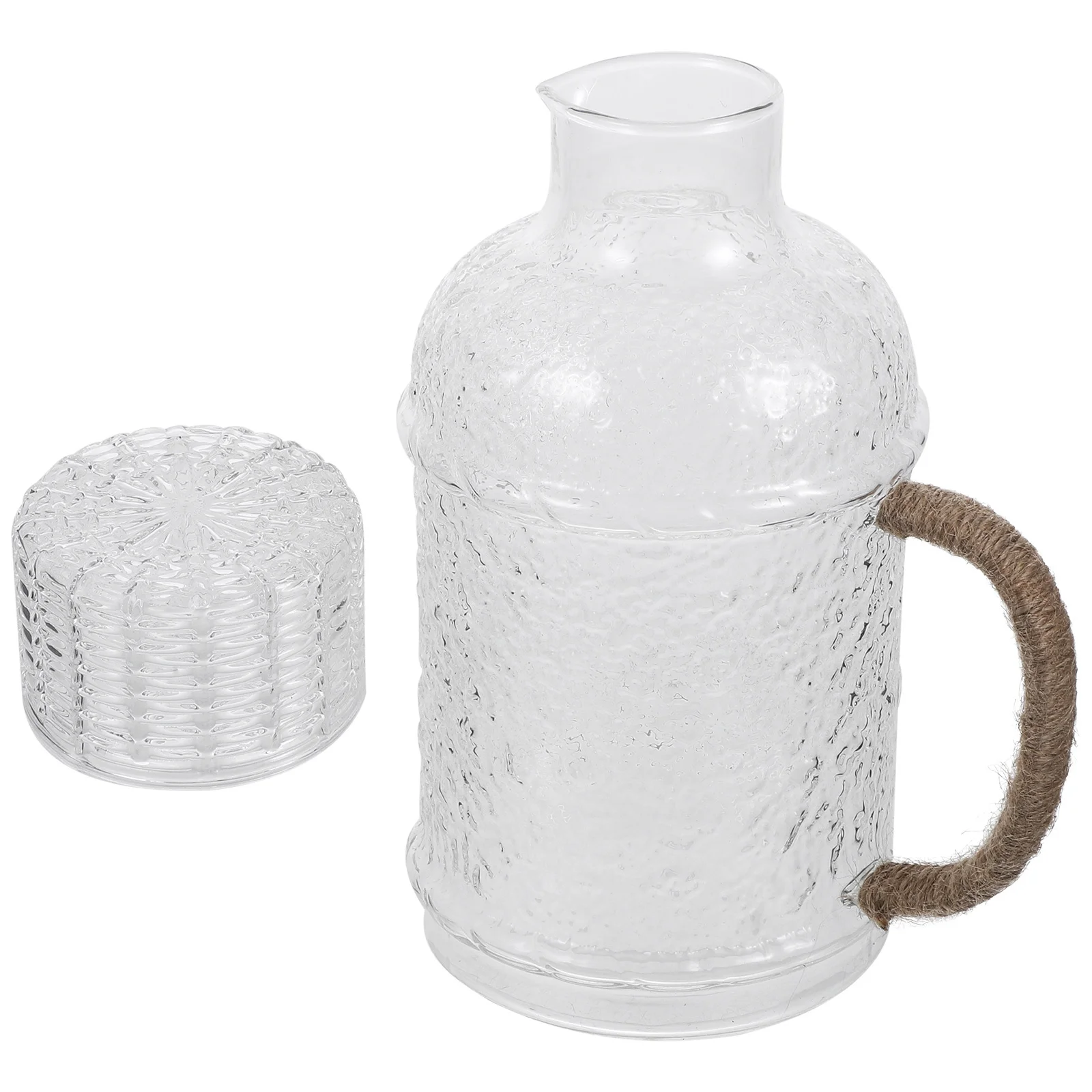 

Glass Water Pitcher with Lid Large Capacity Cold Hot Beverage Dispenser for Home Office Party Use Kitchen Fridge Safe Premium