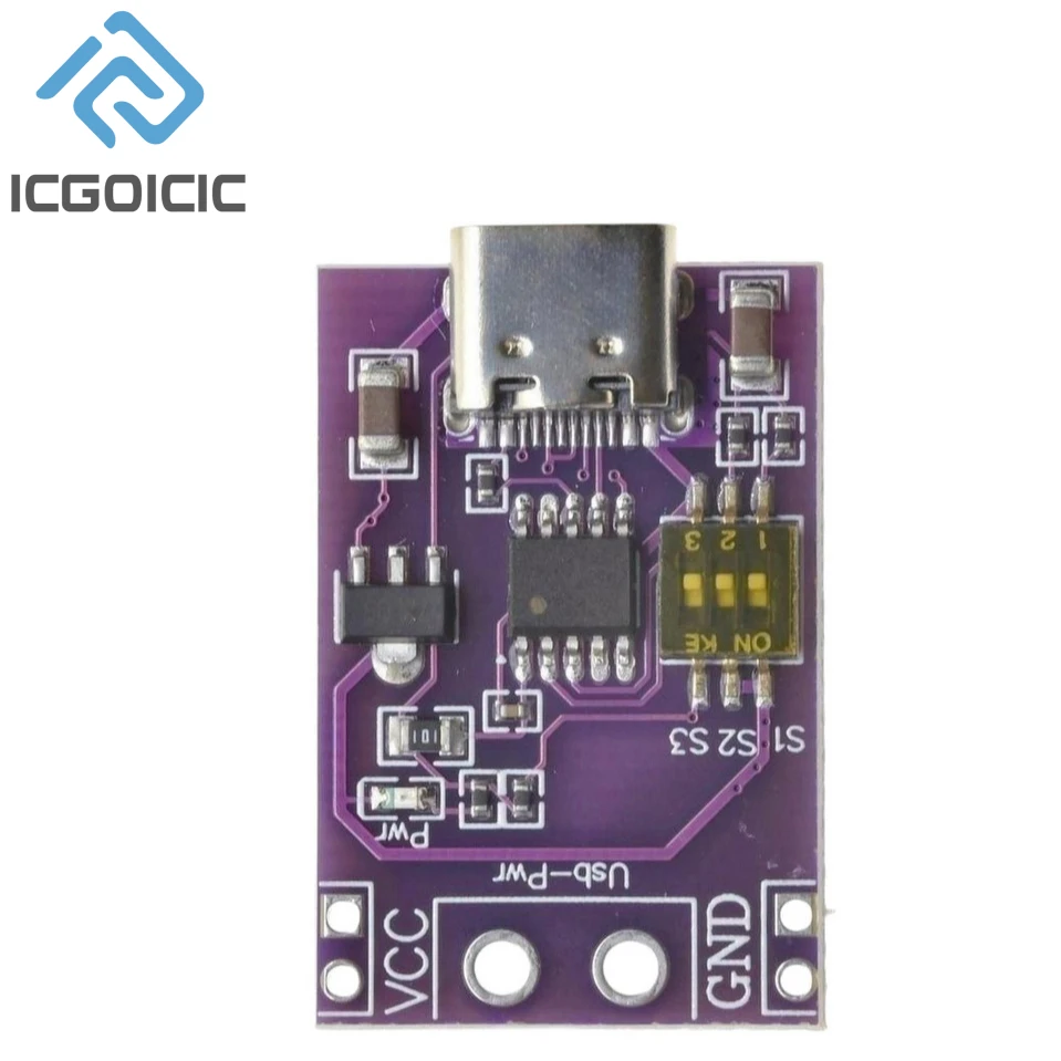 Type-C QC AFC PD2.0 PD3.0 To DC Spoof Scam Fast Charge Trigger Polling Detector USB-PD Notebook Power Supply Change Board Module