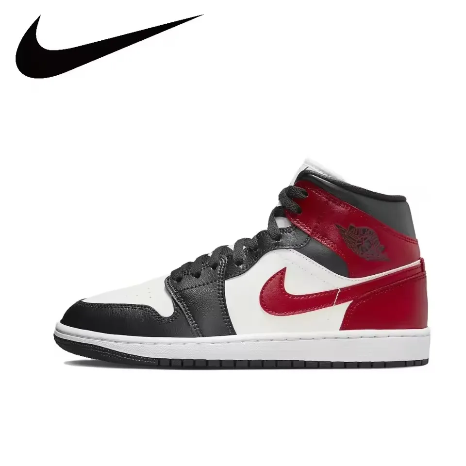 Nike Air Jordan 1 Mid Men's and Women's board Shoes Support Comfort Casual Shoes Cushioned and lightweight breathable