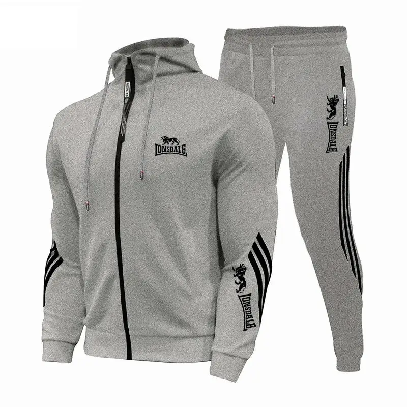 Set sportivo da uomo primavera e autunno 2023, giacca sportiva casual, set sportivo Harajuku, felpa sportiva con cappuccio, abbigliamento fitness