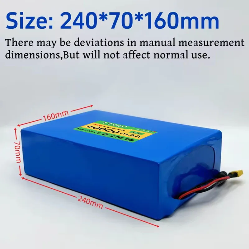 48V 40000mAh Battery 18650 13S8P Lithium Battery Pack 2000W Electric Bicycle Battery with Built-in 50A BMS With 54.6V Charger