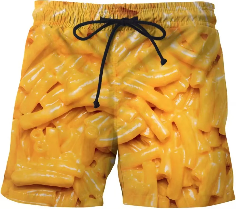 Short de bain amusant pour homme - Imprimé tropical hawaïen - Taille élastique - Avec poches - Léger - Cordon de serrage - Confortable, bleu, S