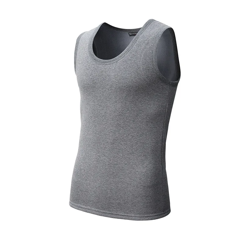 

Autumn Winter Men's Slim Warm Vest Velvet Thicken Tops Seamless O-Neck Base Coat Comfort Sleeveless Top XL-4XL Plus Size