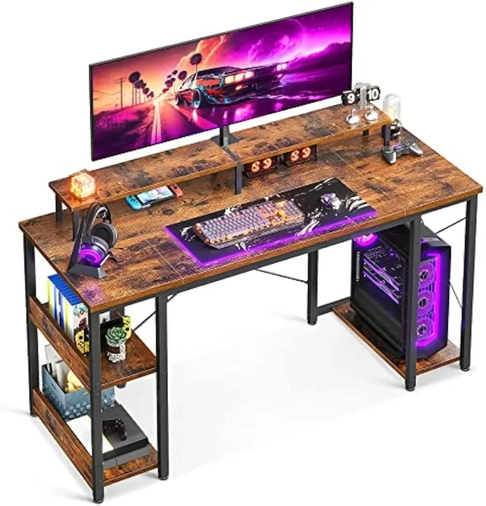 

High Quality Study Table with CPU Stand & Reversible Shelves 55 inch Computer Desk Monitor Shelf and Storage Shelves On Sale