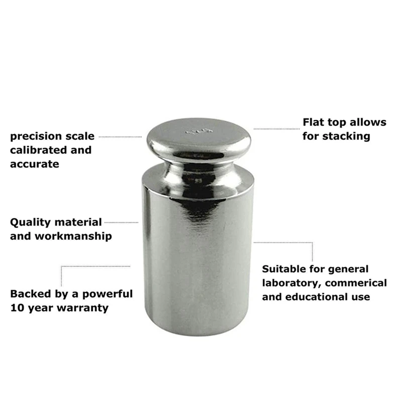 5X Calibration Weight For AWS Digital Scale, Carbon Steel, Chrome Finish, 1000G (1KG WGT)