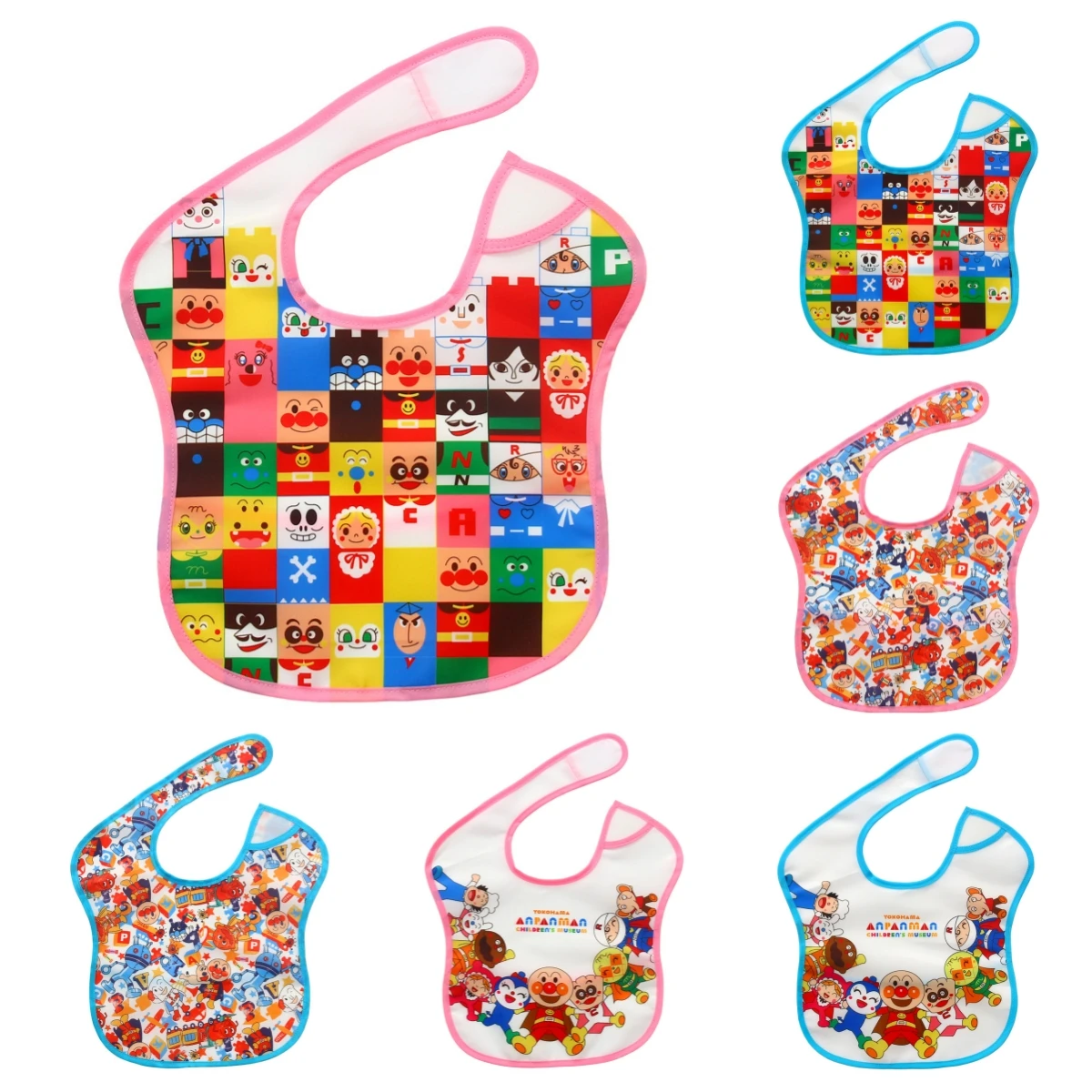 2ชิ้นผ้าขนหนู Anpanman Bab Bab Bib นุ่มสามารถซักได้ขนาดใหญ่ผ้าผ้ากันเปื้อนสำหรับรับประทานอาหารลายกันสกปรกให้อาหารเด็กทารกอาหารถุงข้าว