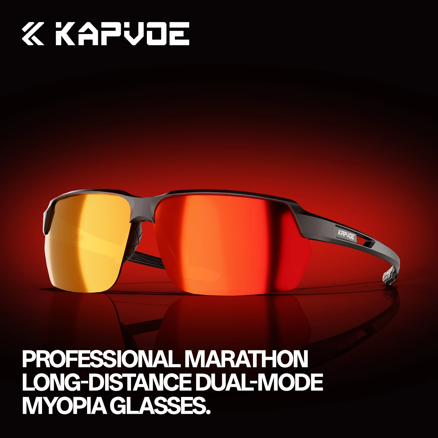 

KAPVOE HD Integrated Photochromic Hiking Sunglasses for Cycling Driving and Marathon Glasses Windproof Outdoor Sports Sunglasses