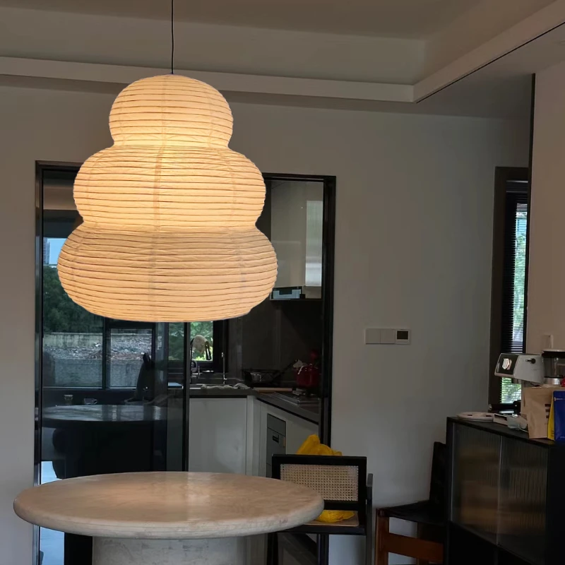 Noguchi Rice Paper Pendant Light for Home Decor Minimalist Japanese Paper Hanging Lamps for Living Room Home Decor Hanging Light