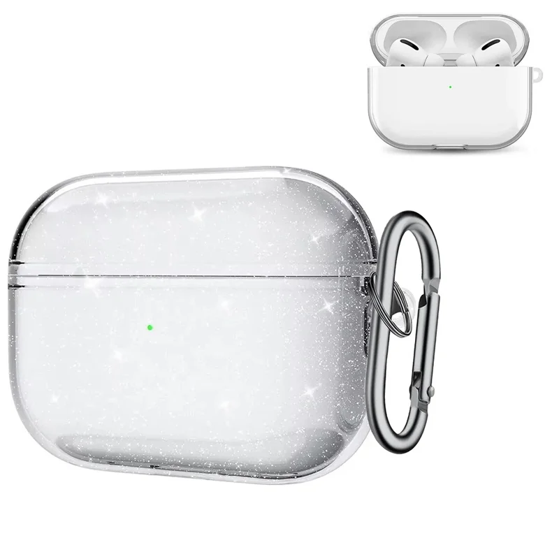 Housse en Silicone à paillettes pour Apple Airpods Pro 2 1, étui pour écouteurs Bluetooth avec porte-clés pour Air Pods 1e 2e 3e génération