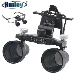 420-520 mm Dental Loupes 2.5X Binocular Magnifier with Glasses Clip Optical Glass Lens Comfortable Light Weight Magnifier