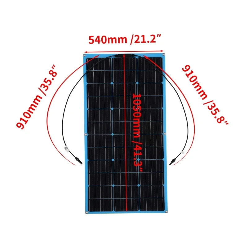 110W 220W Solar Panel 18V Battery Charger PET Fexible Solar Energy Power Charging System Outdoor For Car RV Marine Camper Travel