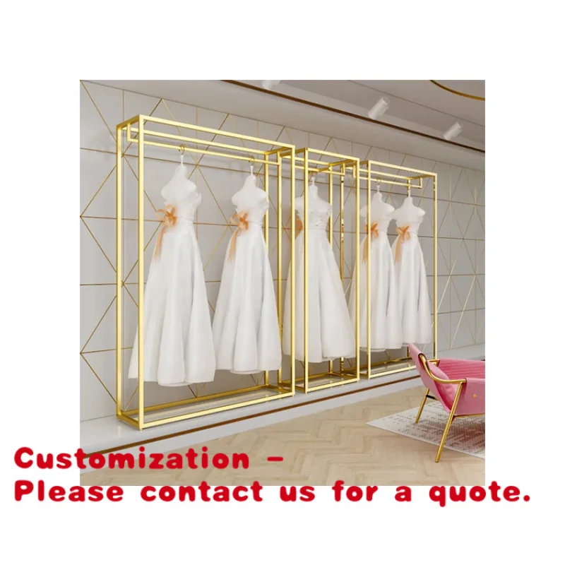

Customize.Kainice Heavy Duty Gold Wedding Dress Clothes Display Rack Stand Shelf Retail Boutique Wedding Bridal Store Furnit