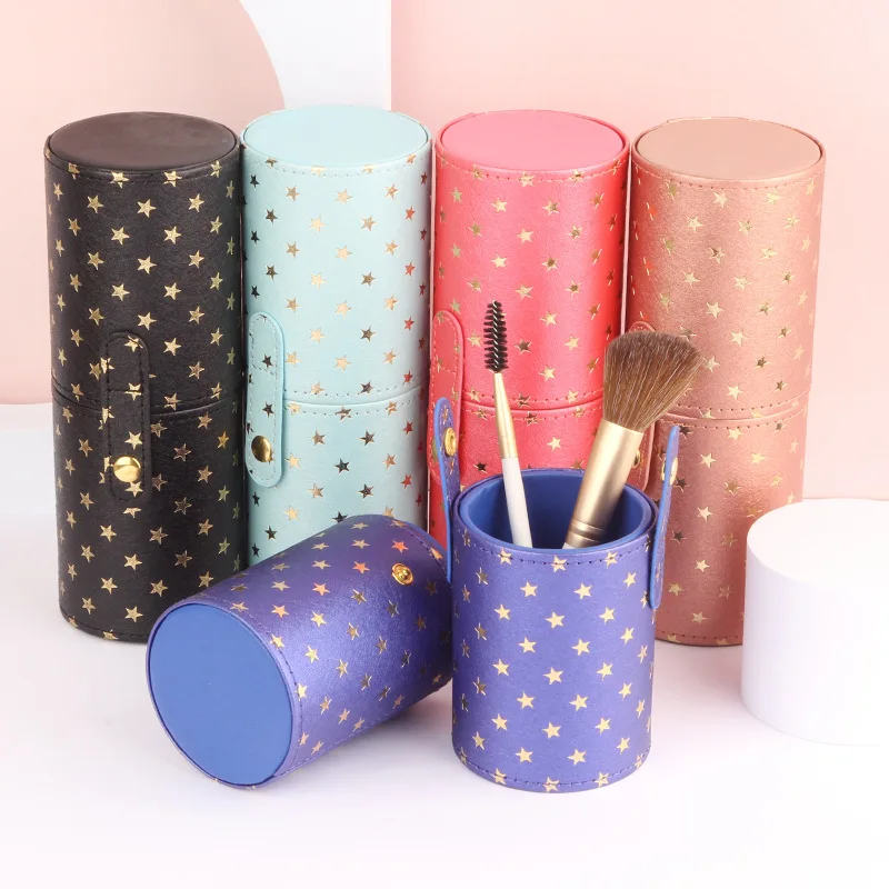 

PU Makeup Brush Holder Organizer - Dustproof & Waterproof Cosmetic Brushes Storage Cylinder for Makeup Tools