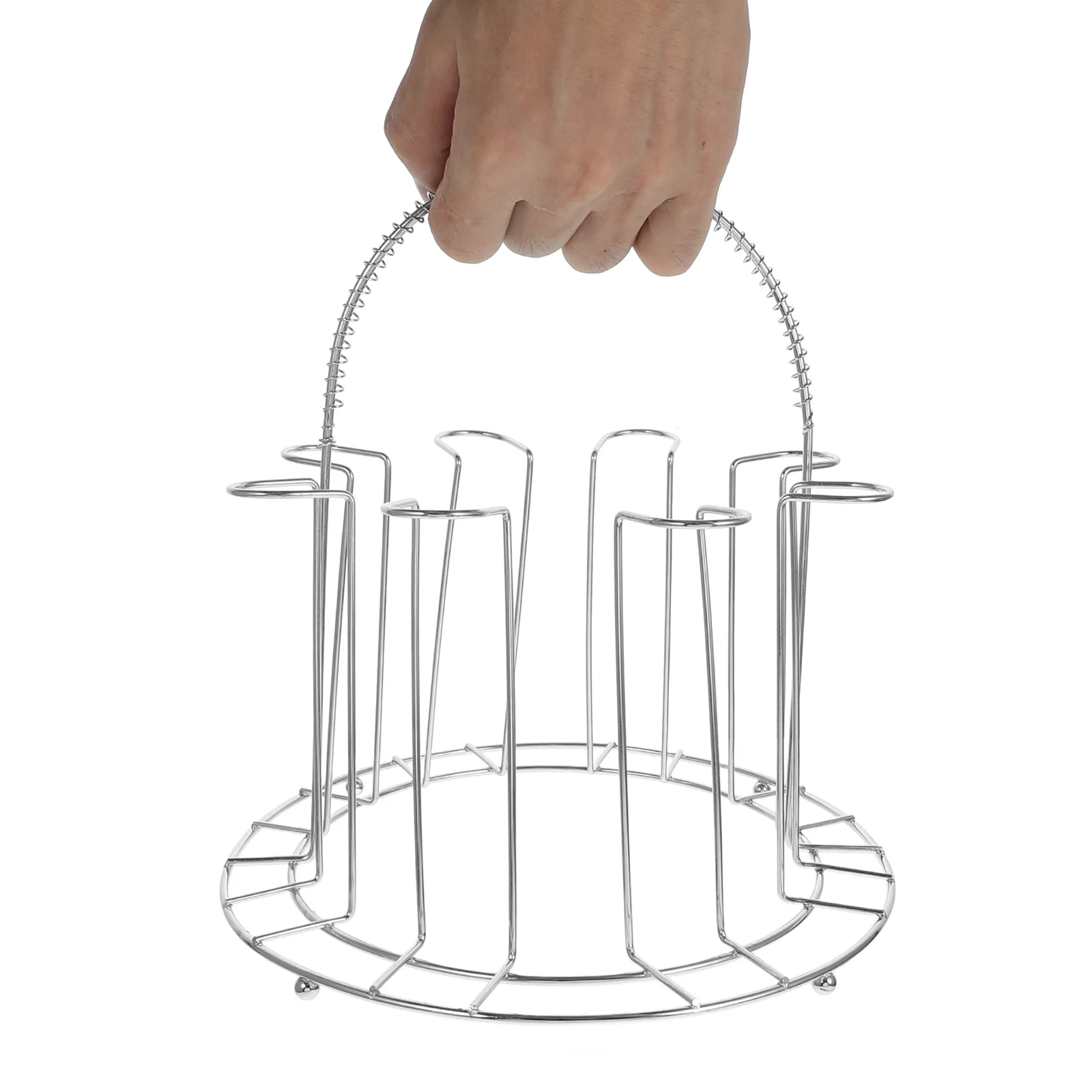 أنيقة الفولاذ المقاوم للصدأ كأس للنبيذ حامل ثمانية سعة تجفيف الرف المطبخ كونترتوب المنظم حامل معدني الكؤوس موزع