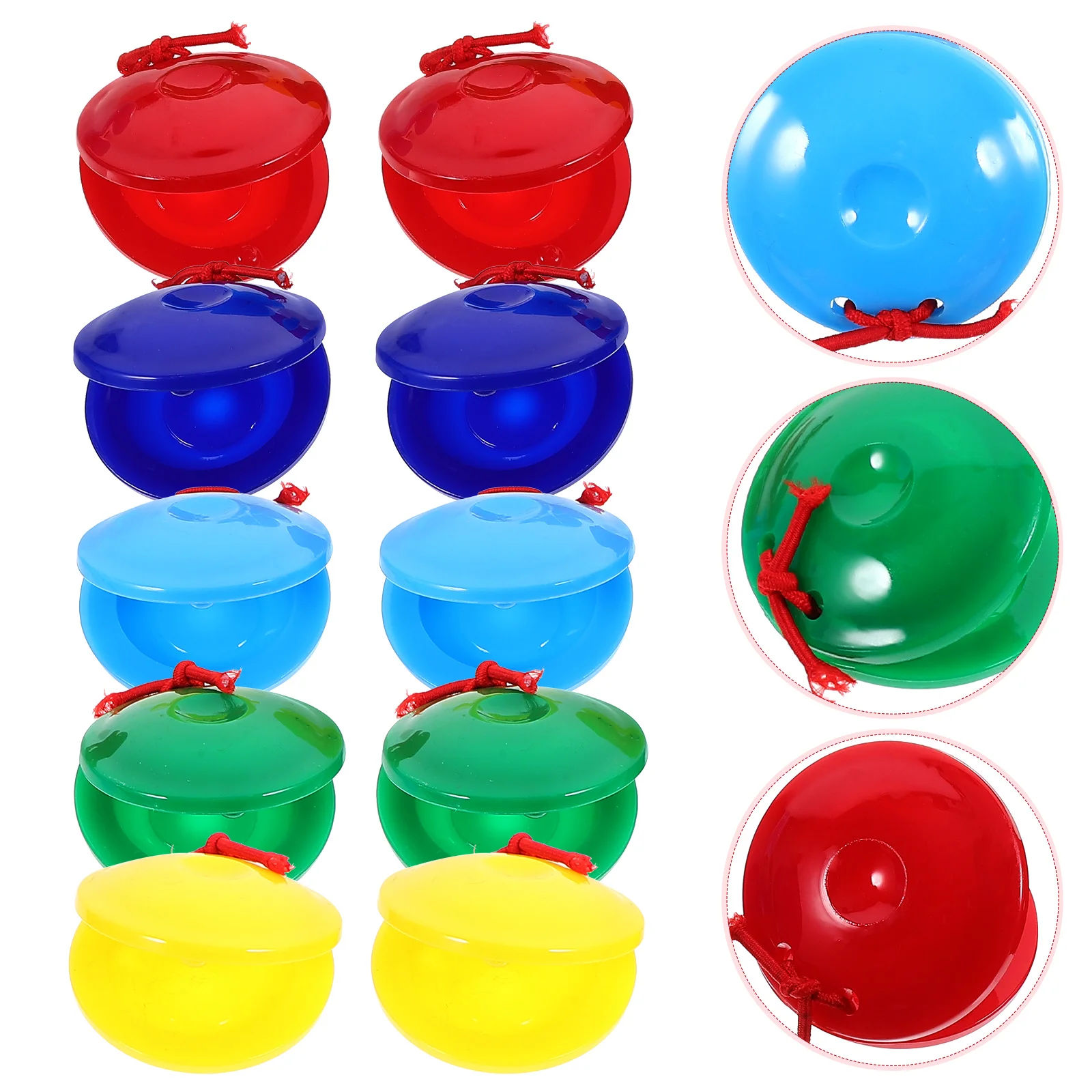 12pcs Percussion Castanets Toy Kids Musical Instruments Finger Round Orff Plastic Hand Held Children Baby Gifts Christmas New