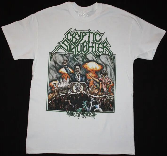 

CRYPTIC SLAUGHTER Music Tour Cotton Full Size Unisex White Shirt