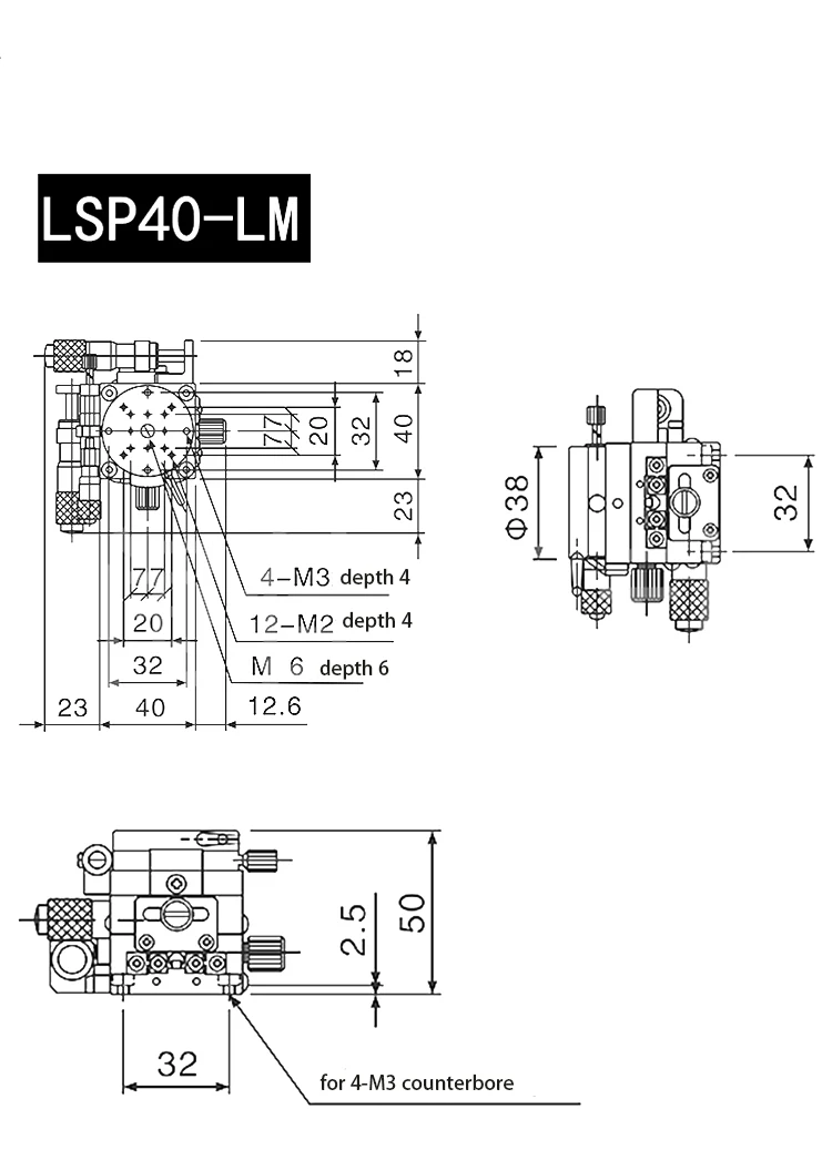 90mm High Accuracy LS90 Linear Sliding Stage Manual Adjust Three Axis Stainless Steel Guide Rail Precision Platform for Industri