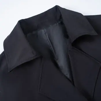 Men's Casual Loose-Fit Long Trench Coat 5 Autumn and Spring New Fashion Trend Pure Color Long Trench Coat Men's Casual Loose Sports Plus Size High Quality Outerwear M-2XL 5