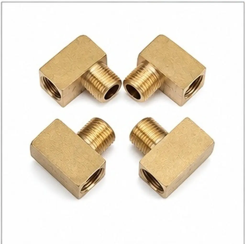 4Pcs Heavy-Duty Brass Elbow Connectors for Water, Oil, Gas, Plumbing & HVAC Systems